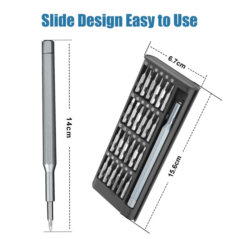 Silbingan 24-in-1 Professional Precision Magnetic Screwdriver Set, Small Screw Driver Set Kit for Fixing Electronics, Mini Tool Kits for Computer Repair, Phone, Watch, Laptop, PCs, Eyeglass- Alloy Tool Steel - Image 3