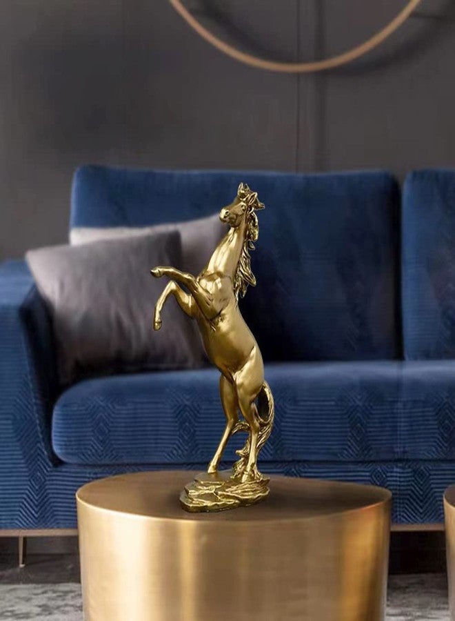 FUNSXBUG Gold Horse Statue Figurines - Resin Standing Fighting Horse Sculpture Home Office Decoration Tabletop Decor Ornaments - Image 5