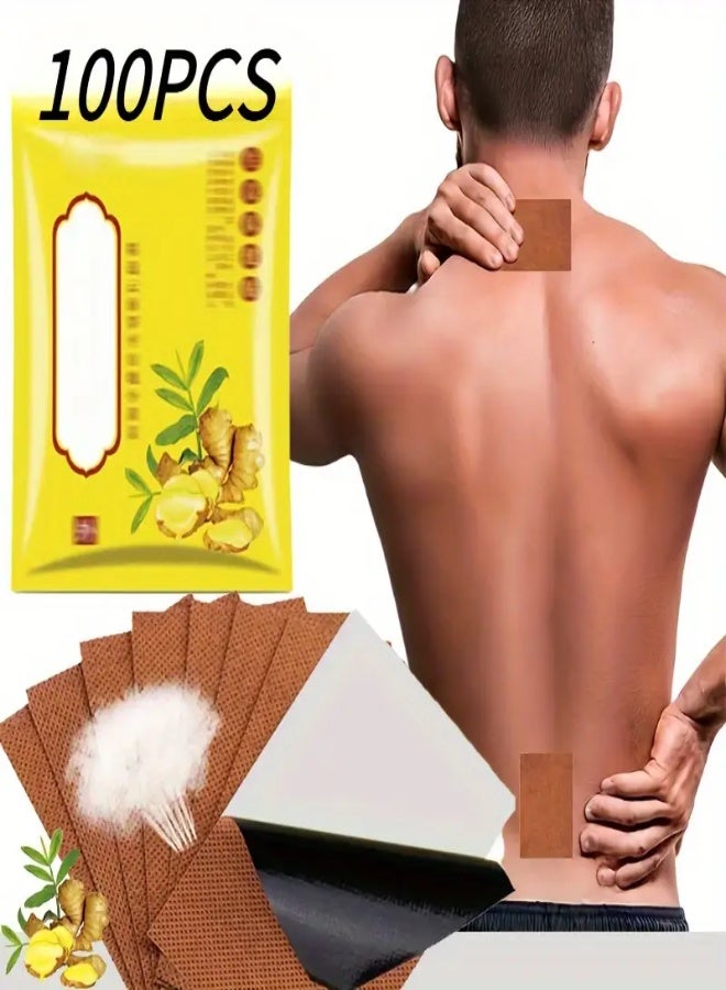 AROAQ 100pcs Ginger Heat Patches – 8-Hour Natural Warming Therapy for Shoulder, Knee & Waist Pain Relief | Breathable, Portable & Long-Lasting Body Warmer for Travel, Sports & Home Use - Image 1