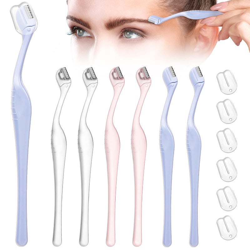 Eyebrow Razor Mini Eyebrow Razor Trimmer Female Face Shaver Lip Hair Remover with Precision Cover Small Shaver for Women Makeup Face Care ToolsClear Clear Purple Light Blue