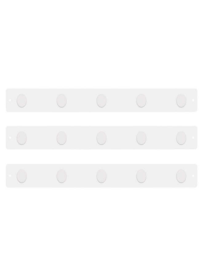 Three by Three Seattle 28 x 2.5 Inch Metal Strip Frameless Magnetic Bulletin Board (3 Pack) with 15 Large Magnets for Memos, Photos, Lists, and More in Office, Home, or School Décor (White) - Image 1