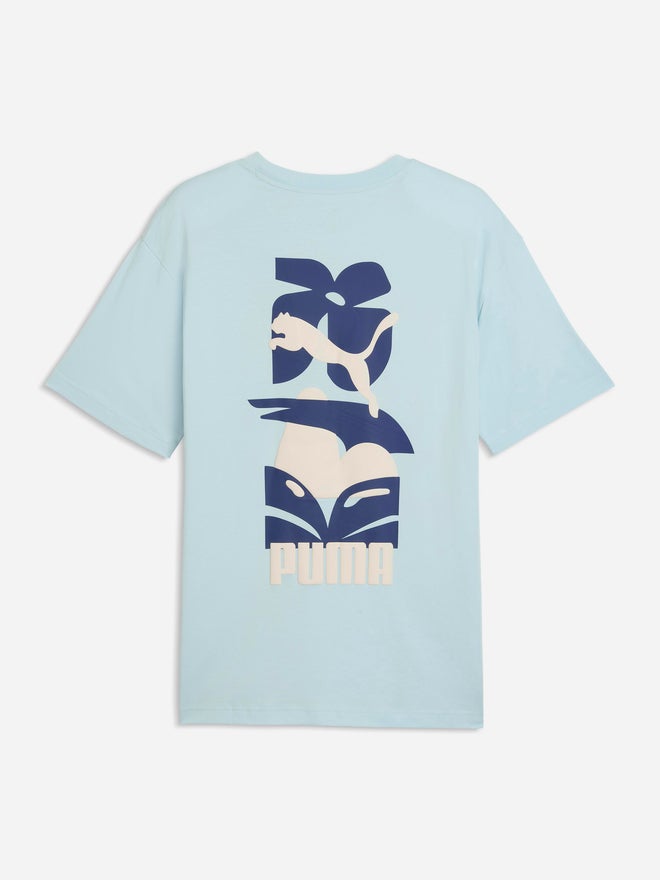 PUMA تي شيرت بولوما للرجال باللون الأزرق مع شعار جرافيك بقصة مريحة - Image 2