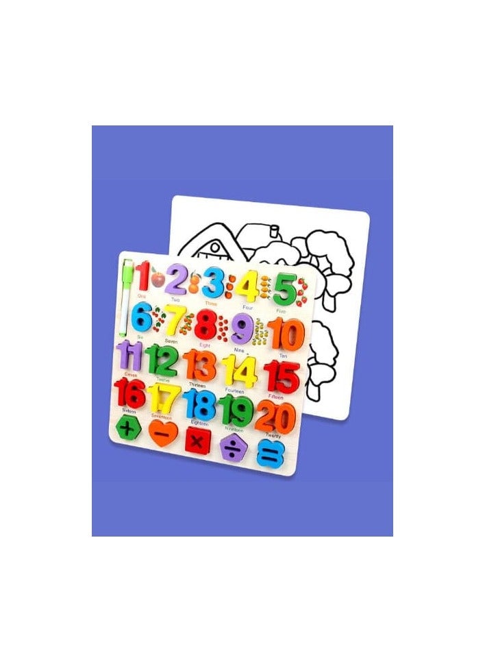 Alphabet and Number Puzzle, Kids Early Development Toy, 3D Wooden Alphabet and Number set - Image 3