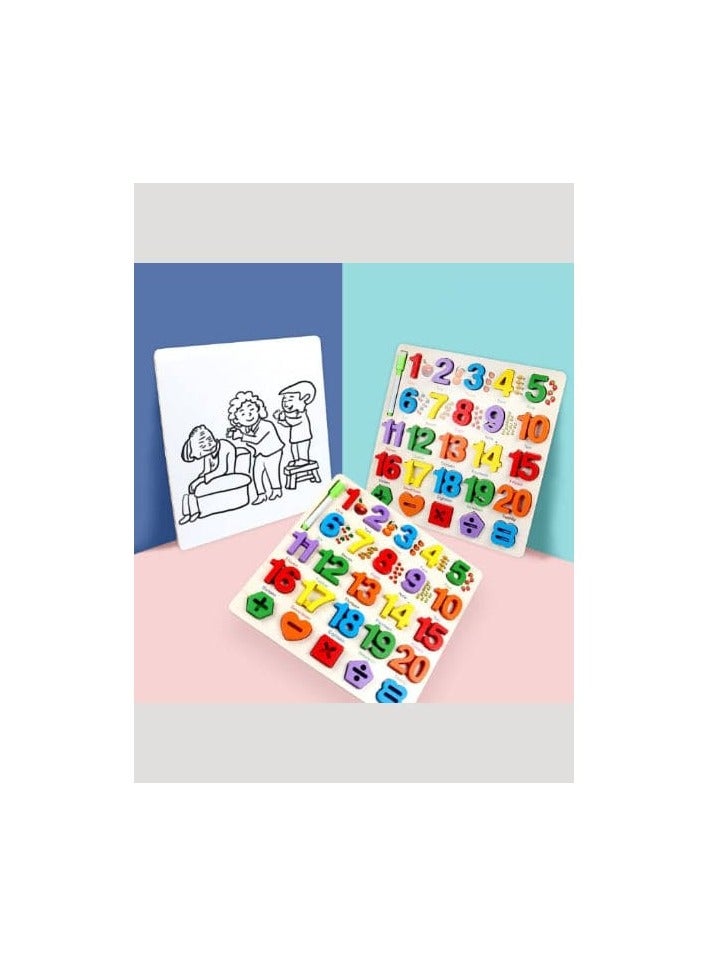 Alphabet and Number Puzzle, Kids Early Development Toy, 3D Wooden Alphabet and Number set - Image 5