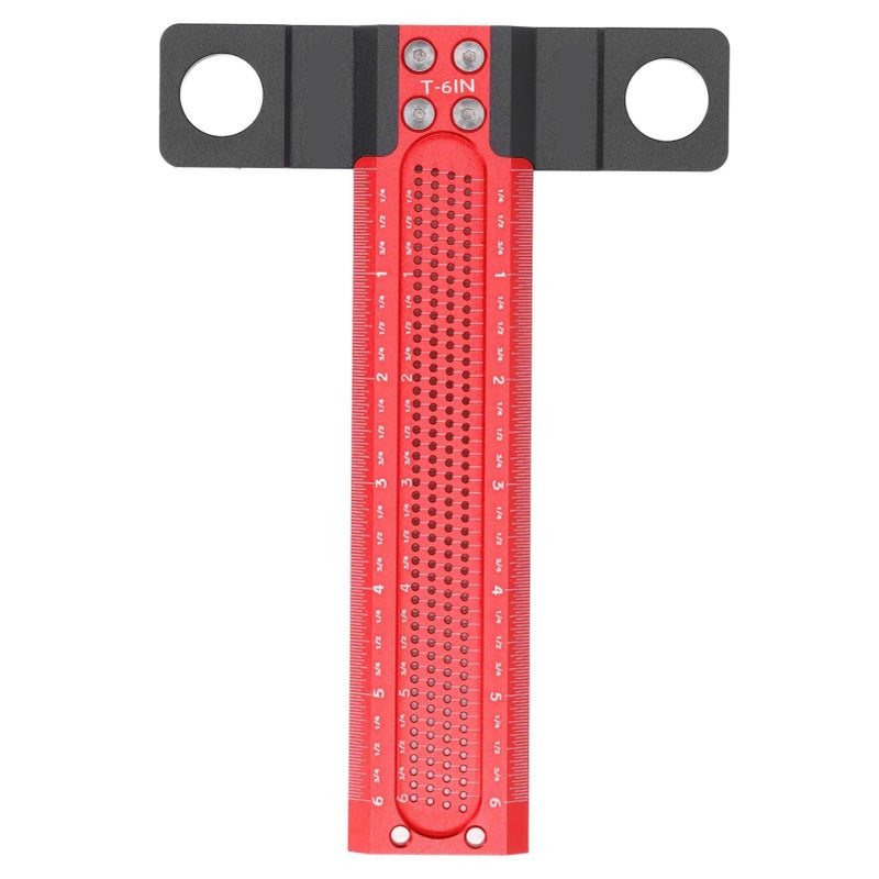 Aluminum Alloy T Type Scriber Gauge Hole Marking Ruler Woodworking Scriber Marking Line Tool For Drill Press Table Saw 6 Inch - Image 2