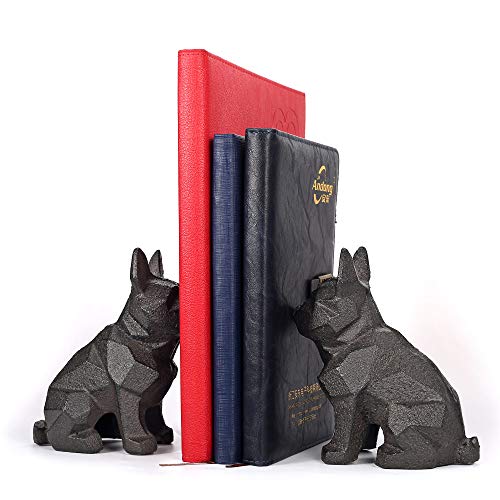 Ambipolar Dog Decor Bookends, Geometric Bookends to Hold Books Heavy Duty for Office Desk, Vintage Antique Black Home Decor, Shelf Decor, Modern Living Room Decor - Image 4