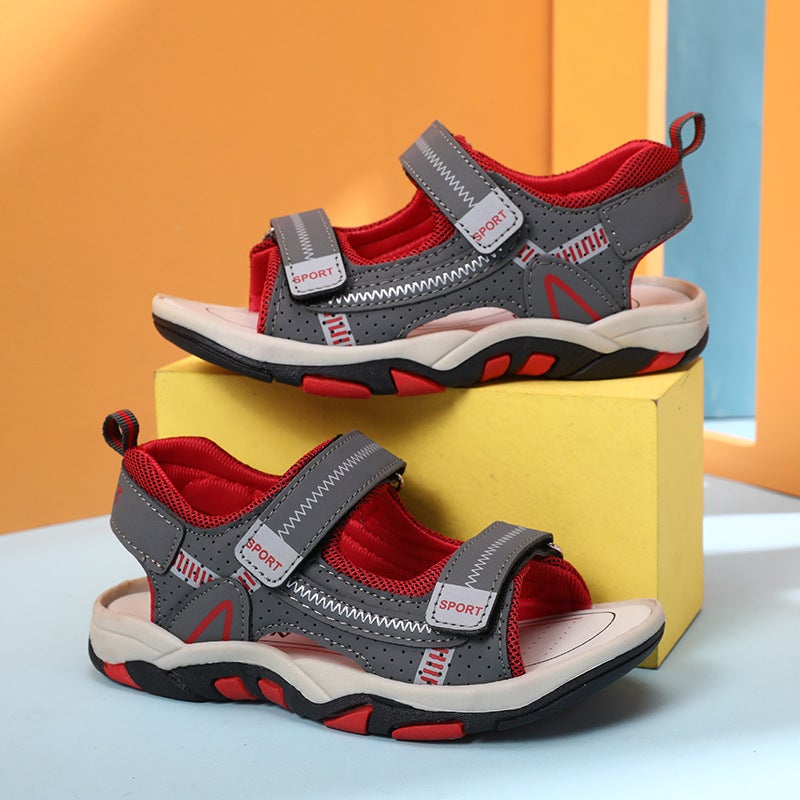 Boys Sandals 2024 Children'S Beach Shoes Korean Style Non-Slip Deodorant Boys Soft Sole Sandals - Image 2