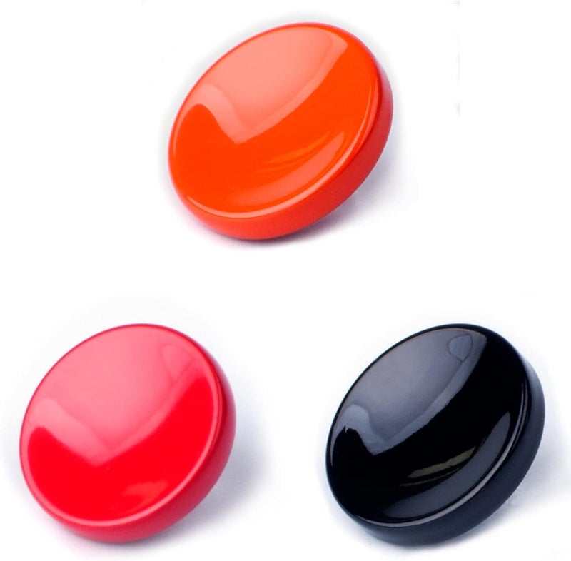 VKO Metal Soft Shutter Release Button,Delicate Camera Shutter Button Black Red Orange 11mm Concave Surface(3 Pack) - Image 1