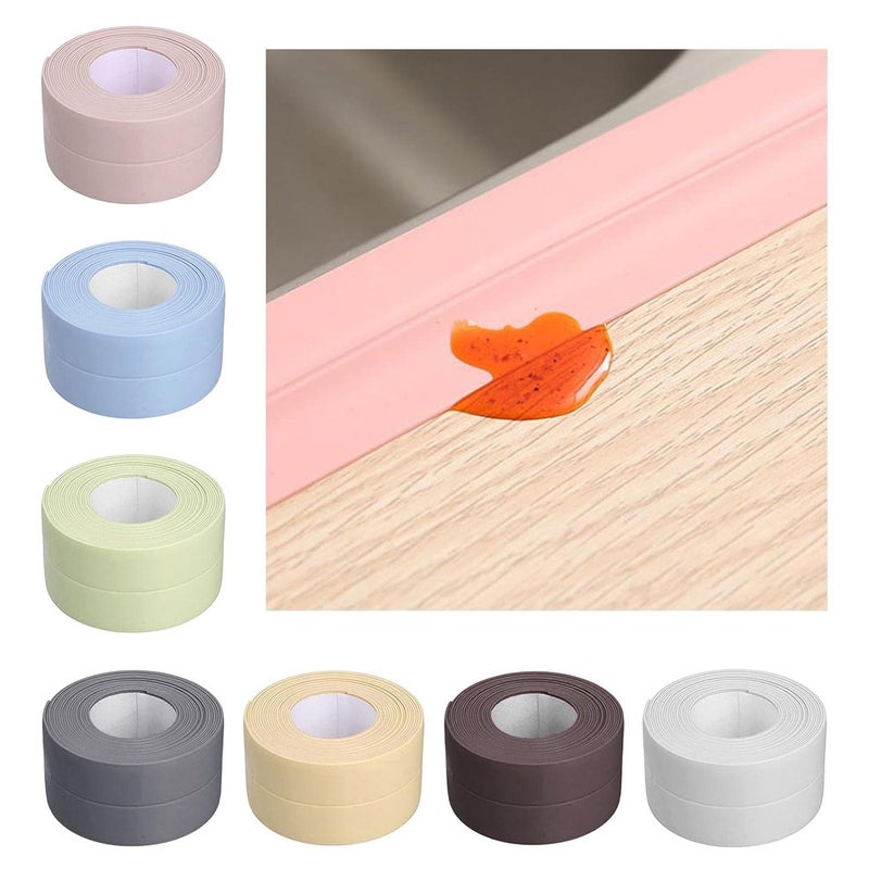 American Anti Leak Waterproof Tape Single Piece 3.3M x 2cm – Self Adhesive Bathroom & Kitchen Seal Strip, Mold Resistant Corner Sealing Tape for Tiles and Shower Edges - Image 2