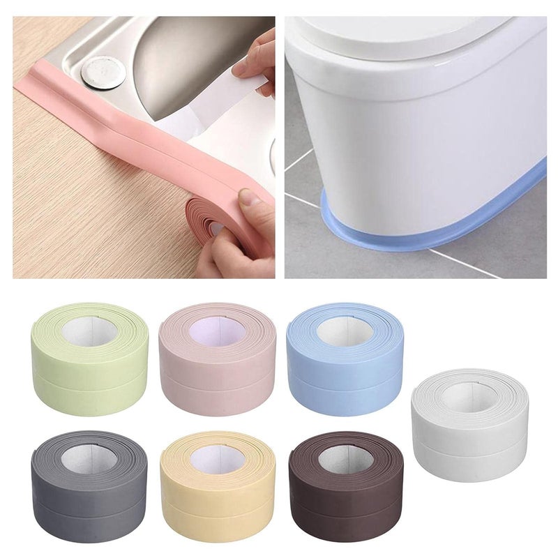 American Anti Leak Waterproof Tape Single Piece 3.3M x 2cm – Self Adhesive Bathroom & Kitchen Seal Strip, Mold Resistant Corner Sealing Tape for Tiles and Shower Edges - Image 4