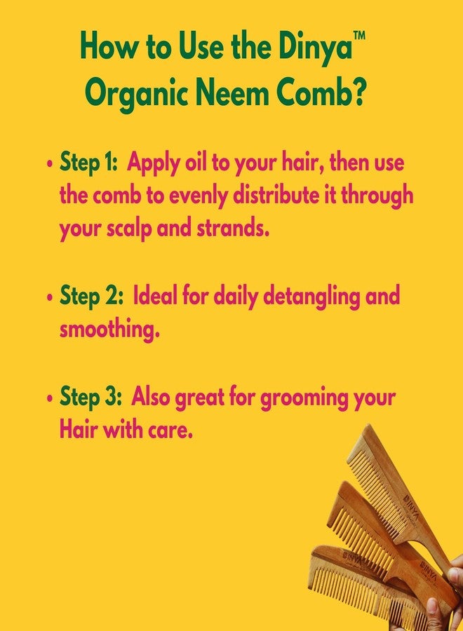 Dinya Wooden Comb Set for Women Hair Growth Pack of 3 - Includes Moon Shape Comb, Handle Comb, and Pintail Comb | Natural, Anti-Static, Scalp-Friendly - Image 5