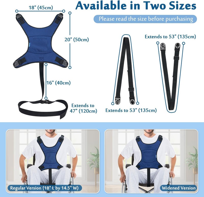 AOSSA Wheelchair Harness, Safety Belt for Elderly Fall Prevention, Wheelchair Seatbelt Restraints for Dementia Patients, Disabled, Wheel Chair Vest, Adjustable Torso Support Straps Prevent Sliding - Image 4