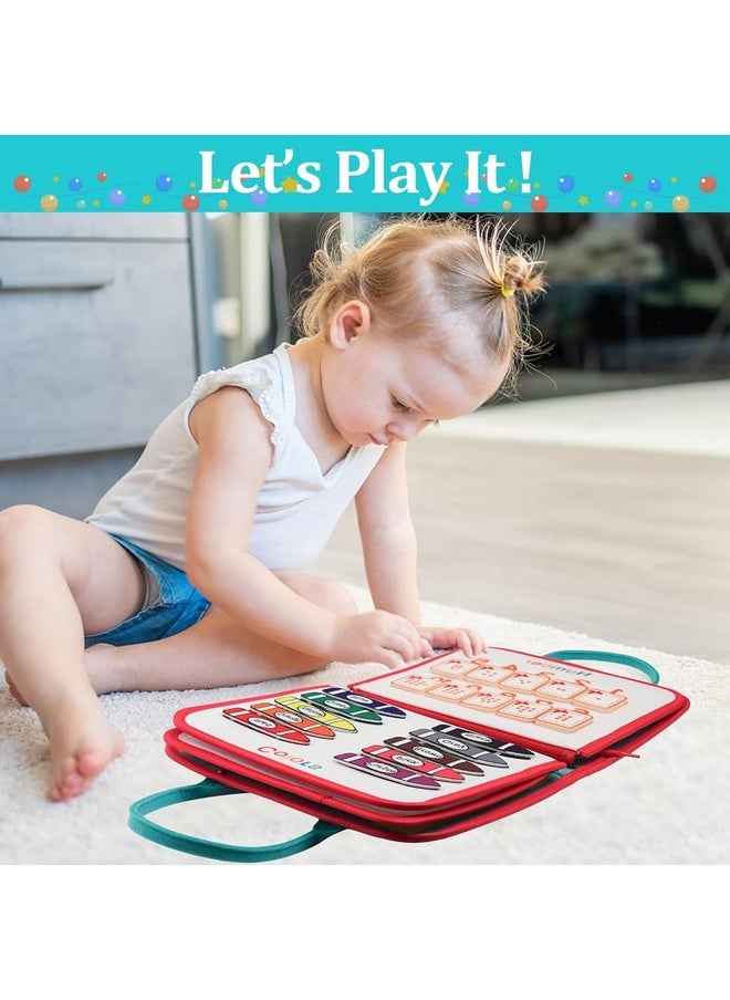 KolorFish - KolorFish Busy Board for Toddlers,Montessori Toys for Boys Girls 1 2 3 Year Old,Early Educational Activity Baby Sensory Toy,Autism Busy Book Travel Toys for Kids 3 4 5 6 7 Year Old (Space Blue) - Image 1