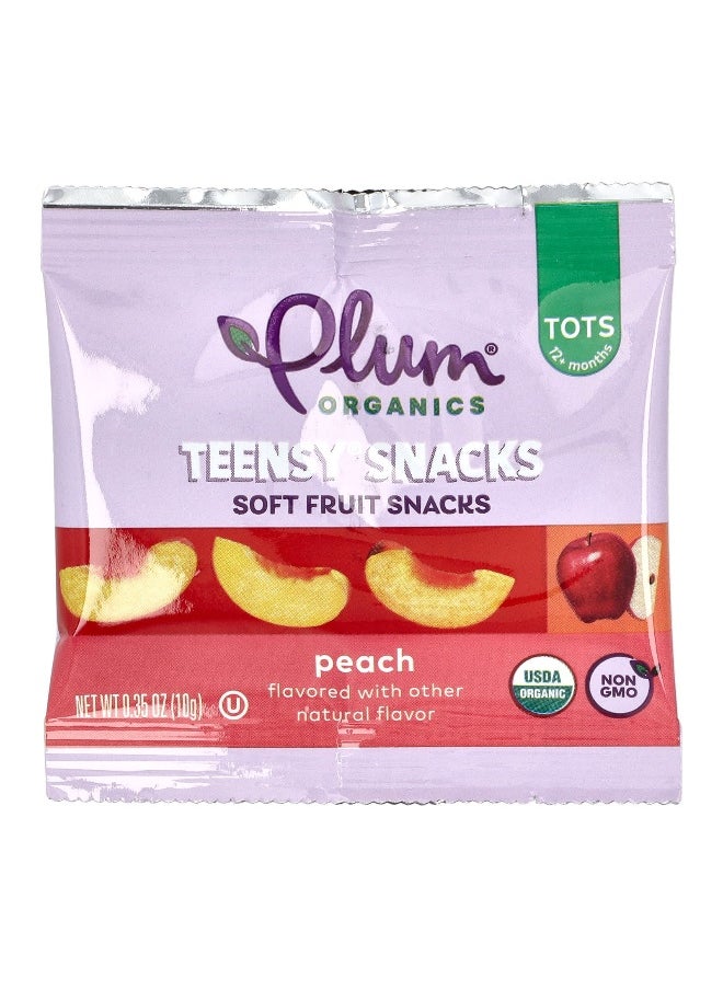 Plum Organics Plum Organics, Teensy Soft Fruits Snacks, 12+ Months, Peach, 5 Packs, 0.35 oz (10 g) Each  - Image 3