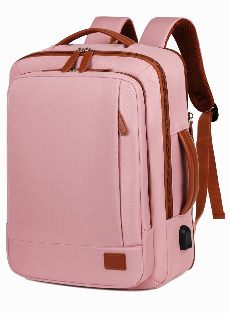 Ayeeb Expandable Handle-All Backpack (EHAB) Multipurpose Travel Airline Approved Business Work Cary On Laptop Bag, Leather Handle Decoration With USB Charging Port, Built-in Dry and Wet Separate Storage for Men Women  - Image 1