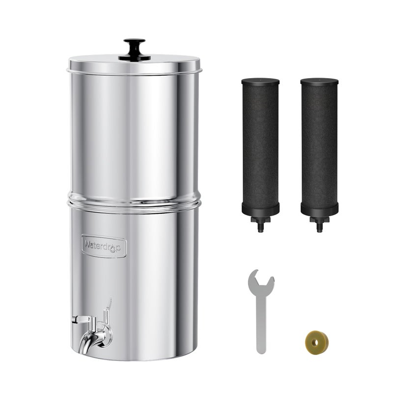 Waterdrop TK15A Water Filtration System NSFANSI 42372 Certified Black Carbon Filters Reduce Lead and Up to 98 Chlorine Gravity Water System for Home Travel Camping Emergencies 15G - Image 2