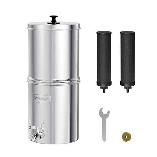 Waterdrop TK15A Water Filtration System NSFANSI 42372 Certified Black Carbon Filters Reduce Lead and Up to 98 Chlorine Gravity Water System for Home Travel Camping Emergencies 15G - Image 1