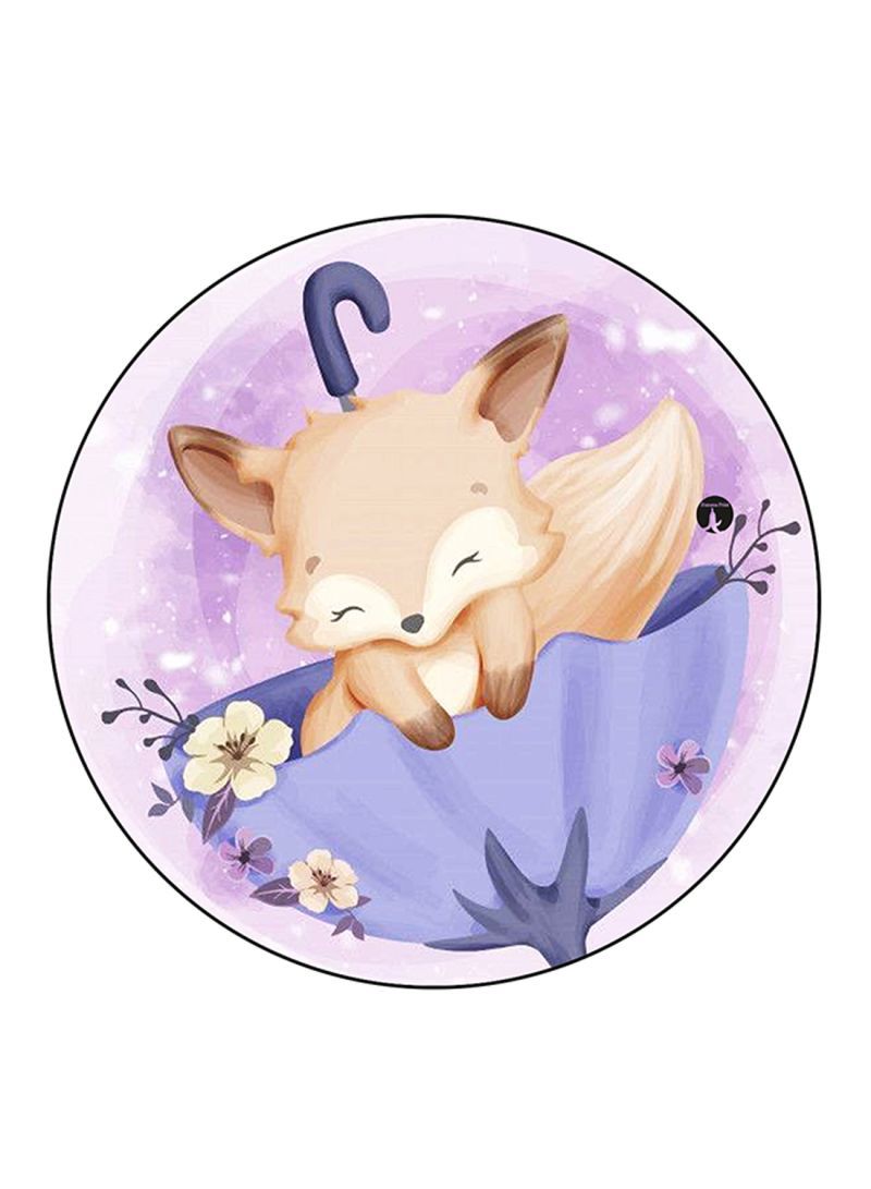 RKN Fox Printed Mouse Pad Round  Multicolour