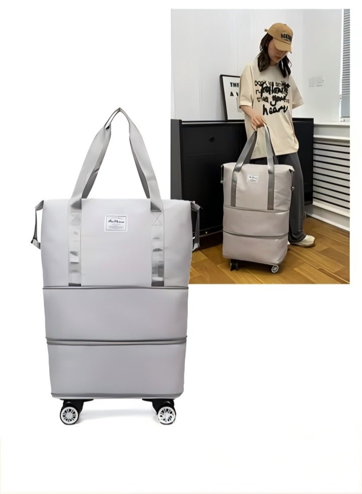 DUNISO Rolling Duffle Bag With Wheels, Expandable Foldable Travel Duffle Bag,Dry Wet Separation Duffle Bag，With Shoulder Strap, Detachable Rolling Wheels,Suitable For Travel, Business Trips, And Shopping Purposes - Image 1