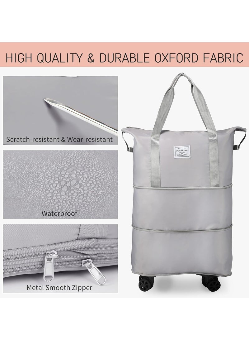 DUNISO Rolling Duffle Bag With Wheels, Expandable Foldable Travel Duffle Bag,Dry Wet Separation Duffle Bag，With Shoulder Strap, Detachable Rolling Wheels,Suitable For Travel, Business Trips, And Shopping Purposes - Image 5