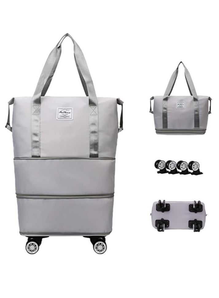 DUNISO Rolling Duffle Bag With Wheels, Expandable Foldable Travel Duffle Bag,Dry Wet Separation Duffle Bag，With Shoulder Strap, Detachable Rolling Wheels,Suitable For Travel, Business Trips, And Shopping Purposes - Image 2