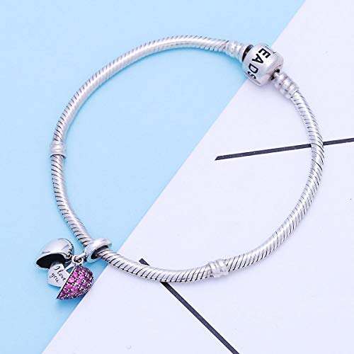 SOUKISS I Love You Charms fit Pandora Charms Bracelet 925 Sterling Silver Love Heart Charm fit Wife Mom Christmas Valentines Mothers Day gift - Image 3