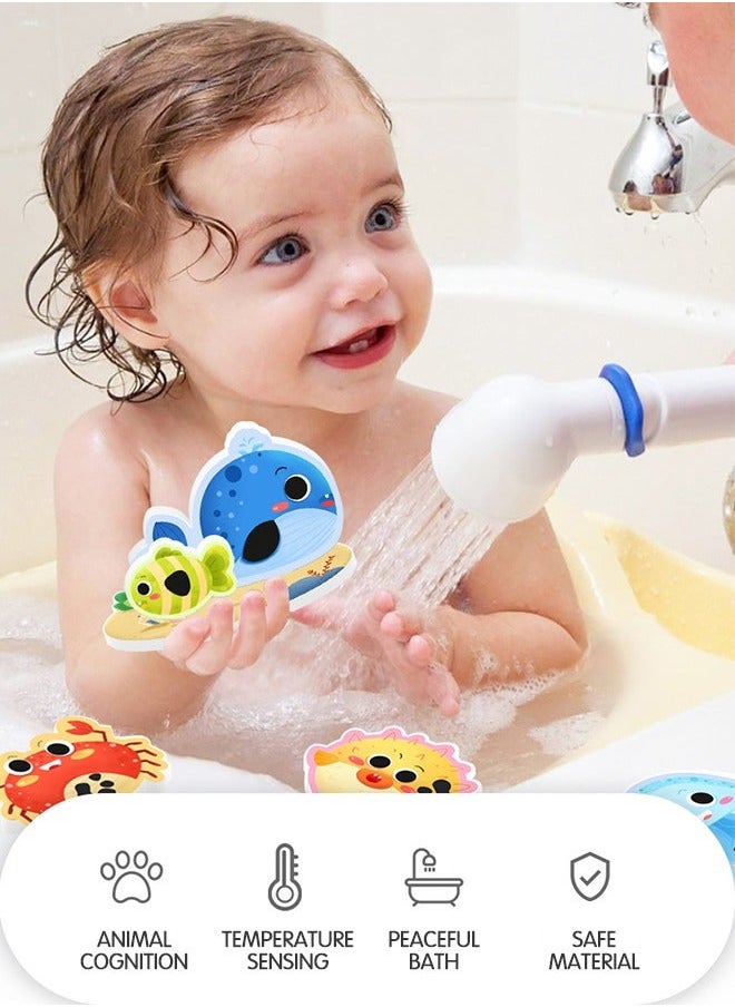 GROIC 10-PCs Bath Foam Stickers Toys with Mesh Storage Organizer Net, Fun EVA Hanging Bathtub Toy Suction Pads for Toddler Kid Bathroom Shower Eco-Safe, Fun, Educational Baby  - Image 2