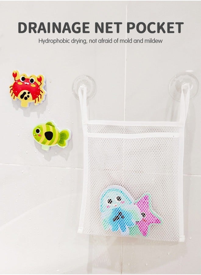 GROIC 10-PCs Bath Foam Stickers Toys with Mesh Storage Organizer Net, Fun EVA Hanging Bathtub Toy Suction Pads for Toddler Kid Bathroom Shower Eco-Safe, Fun, Educational Baby  - Image 5