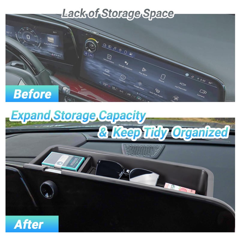 Sinminou Center Console Organizer Dashboard Tray Compatible with 2024-2026 Chevy Traverse Accessories, Dashboard Storage Box for Sunglasses (Not Compatible with 2024 Chevy Traverse Limited) - Image 3