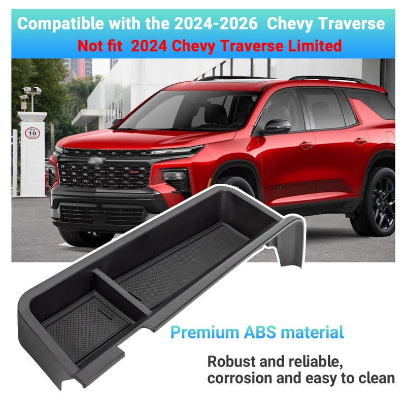 Sinminou Center Console Organizer Dashboard Tray Compatible with 2024-2026 Chevy Traverse Accessories, Dashboard Storage Box for Sunglasses (Not Compatible with 2024 Chevy Traverse Limited) - Image 2