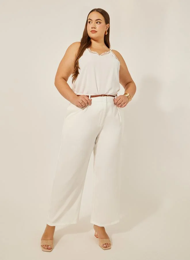 Styli Plus Size Mid Rise Straight Fit Pants
