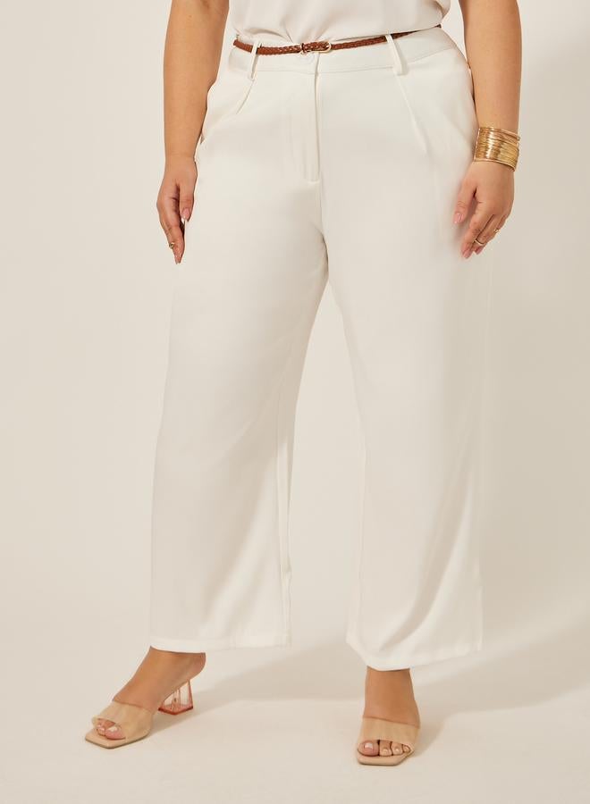Styli Plus Size Mid Rise Straight Fit Pants  - Image 2