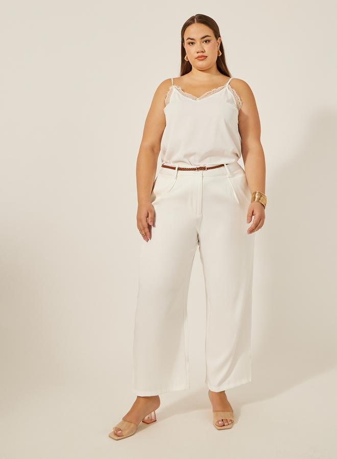 Styli Plus Size Mid Rise Straight Fit Pants  - Image 1
