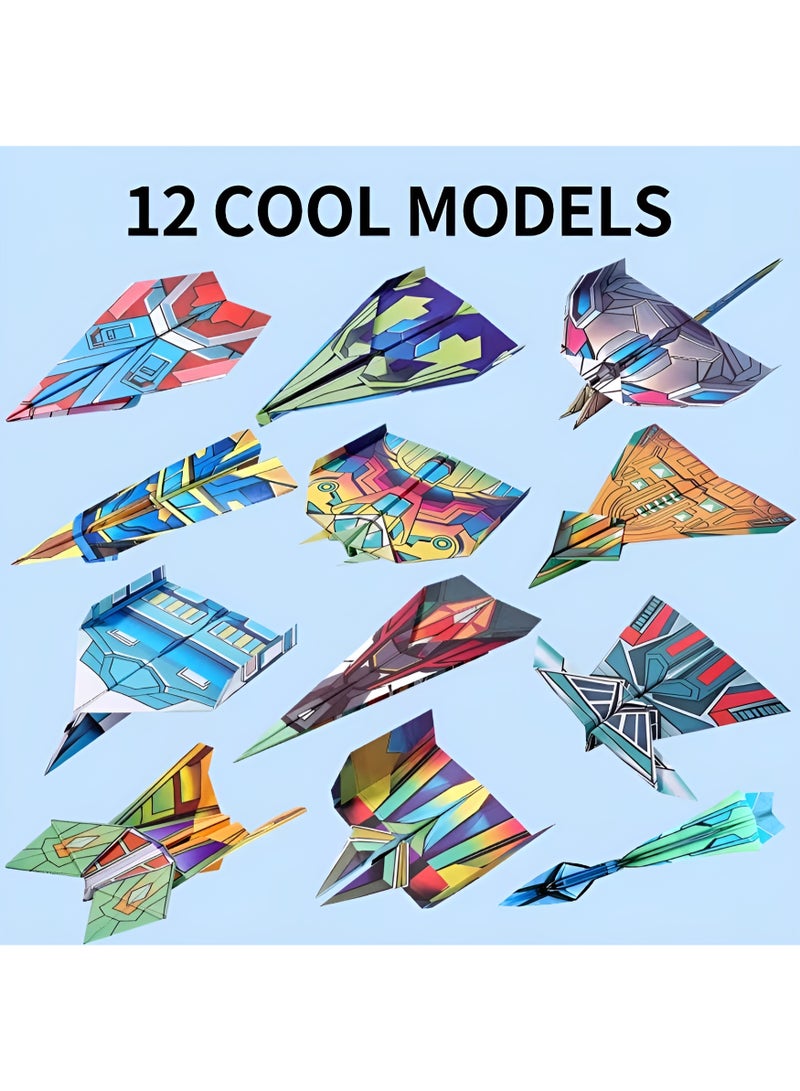 Paper Airplane Kit (36 Sheets, 12 Models) – Build & Fly Airplanes for Kids Age 3+ – DIY Paper Craft STEM Toy, Developmental Learning - Image 2