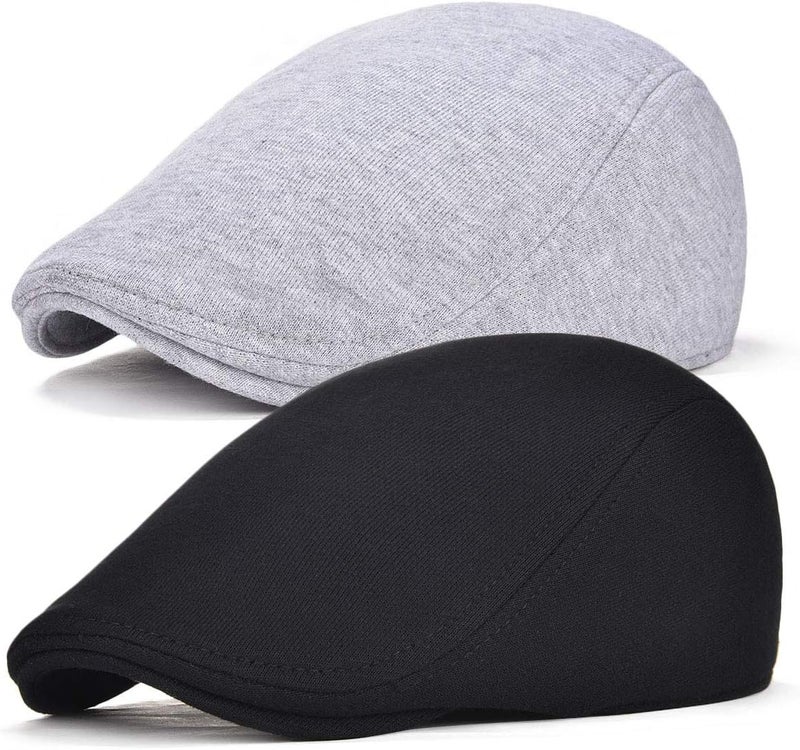 FEINION Men Cotton Newsboy Cap Soft Fit Cabbie Hat - Image 1