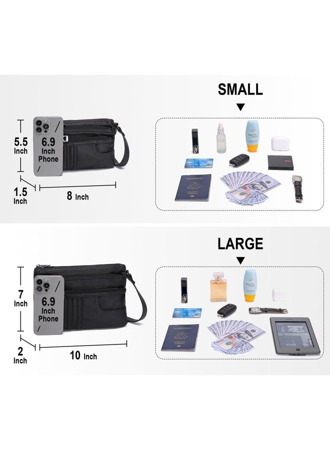 MINICAT Women Treble Pockets Small Crossbody Bag Cell Phone Purse Wallet(Black) - Image 5