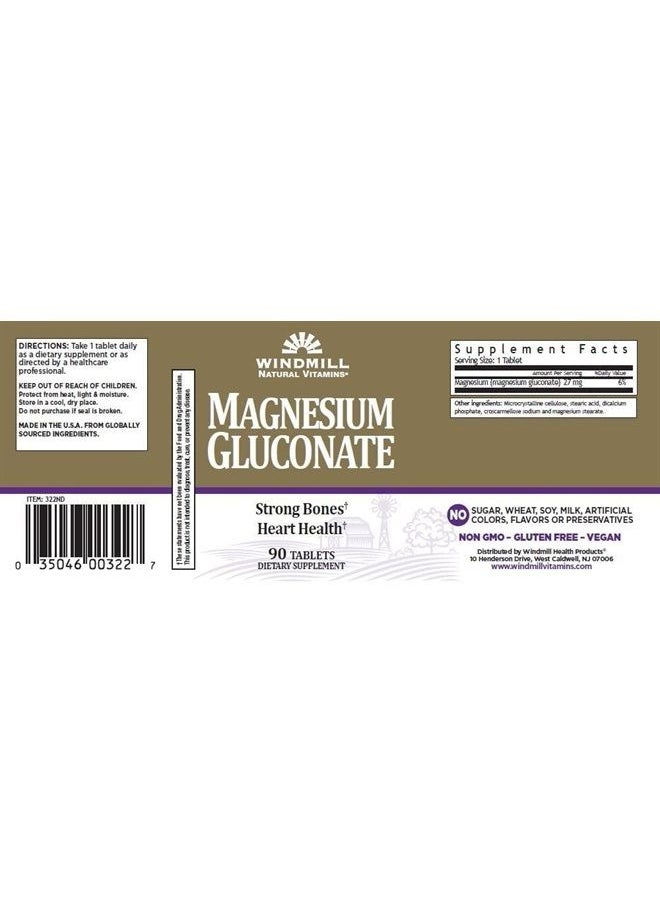 Magnesium Gluconate 90 Tabs - From Windmill (2Pk)