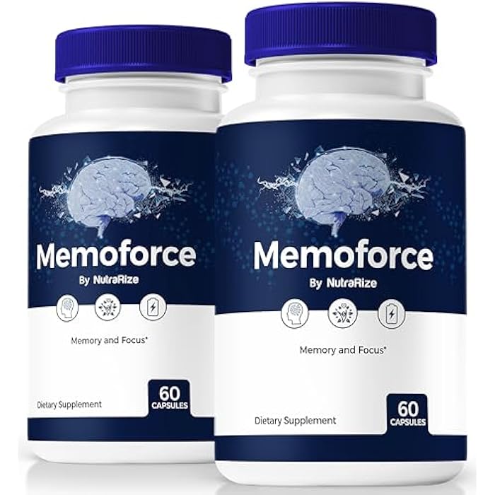 NutraRize (2 Pack) Memo Force Pills, Unlock Your Full Potential With Memo Force Capsules - Supports Memory, Focus & Concentration, For Balanced Health and Function, Official Memo Force Reviews (120 Capsules) - Image 1