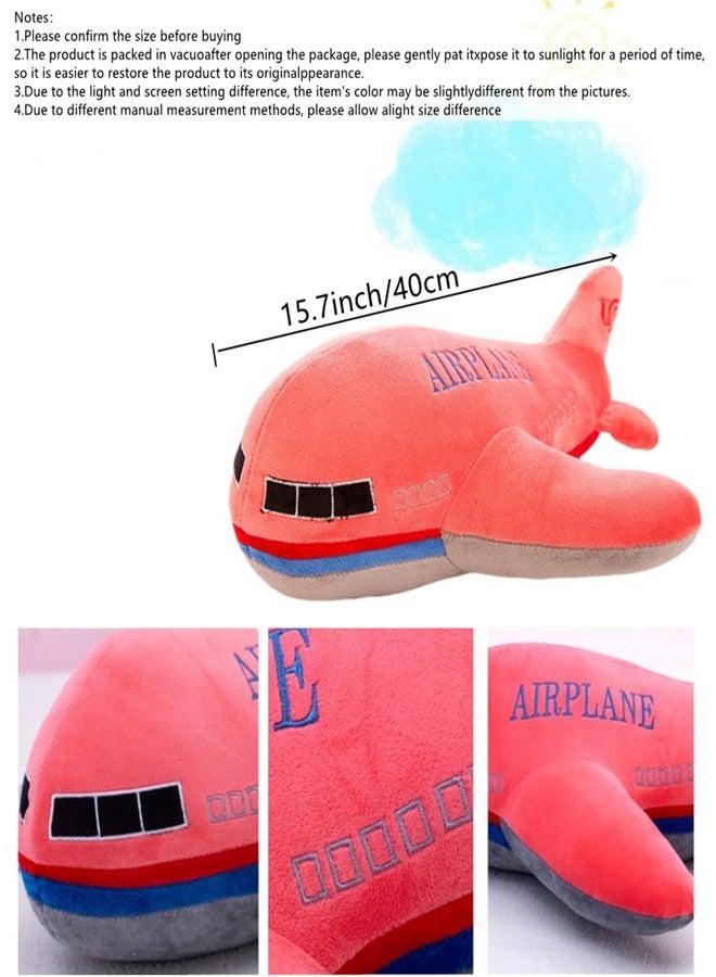 NatureMan 15.7" Airplane Plush Stuffed Toys Aircraft Plush Pillow Model Plane Toys,Children's Room Decoration for Kids (Pink) - Image 5