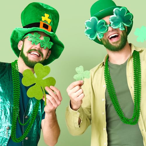 Huskein 100 PCS St Patricks Day Beads Necklace, Mrdi Gras Beads Bulk, 33 Inches Round Beads Necklace Accessories Set, Luck Irish Beads Parade Accessories for Mardi Gras St Patricks Day - Image 5