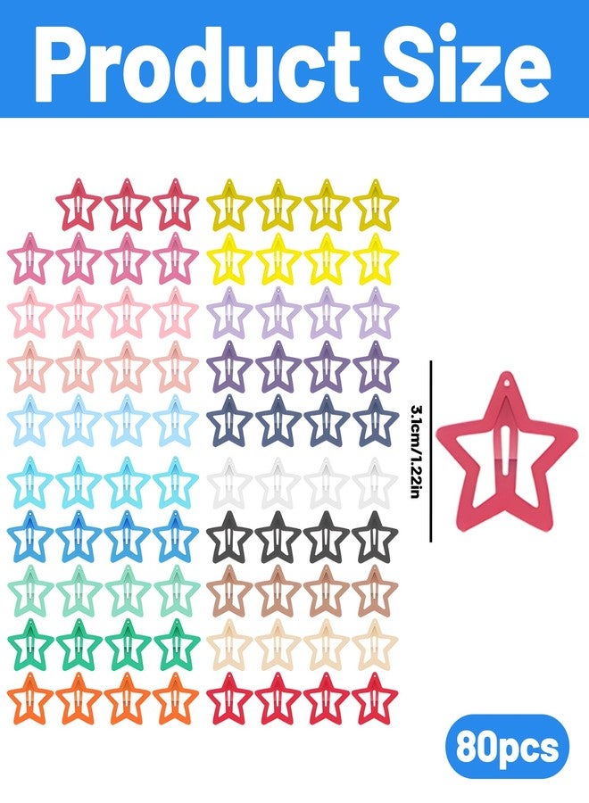 BdelrinQue 80PCS Star Hair Clip, Hair Clips for Kids Girls, Kids Hair Accessories for Girls, Tic Tac Clips for Women, Cute Star-Shaped Clips for Daily Use, Birthday Parties and School - Image 2