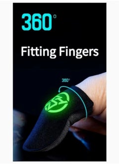 FlyDigi 2-Pack Ultra Thin Material Zero Touch Extremely Sensitive Gaming Finger Covers Silver Fiber Anti-Sweat Breathable Touch Screen Finger Sticker Mobile Gaming Finger Gloves with Storage Box Black  - Image 4
