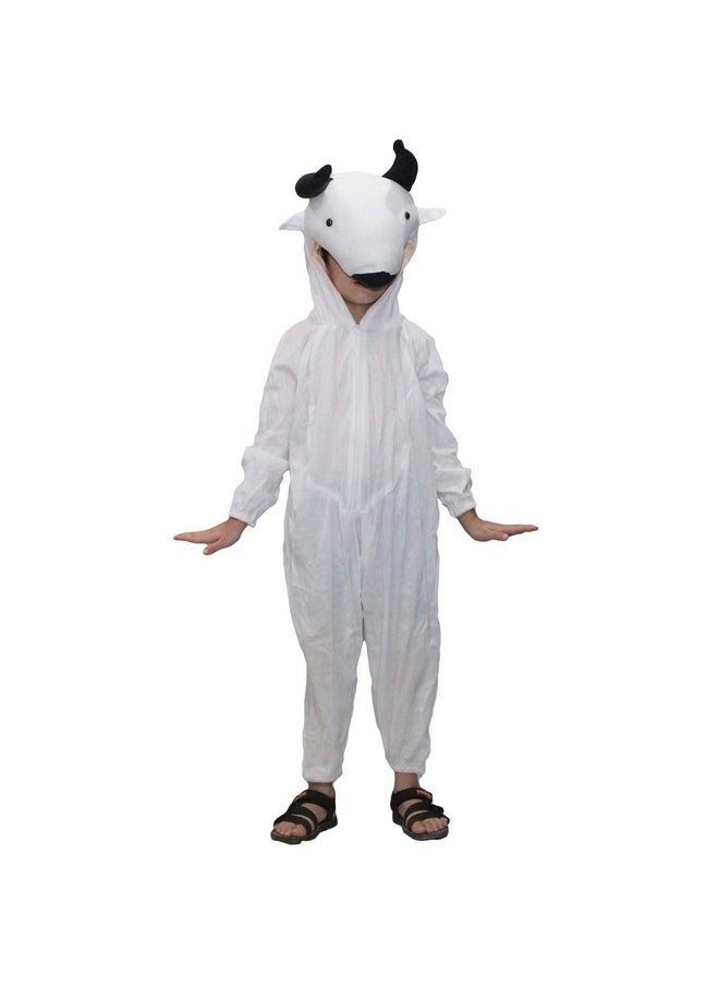 Kaku Fancy Dresses - Kaku Fancy Dresses Fleece Cow Farm Animal Costume For Kids - Black & White, 7-8 Years | Animal Fancy Dress For Boys & Girls - Image 1