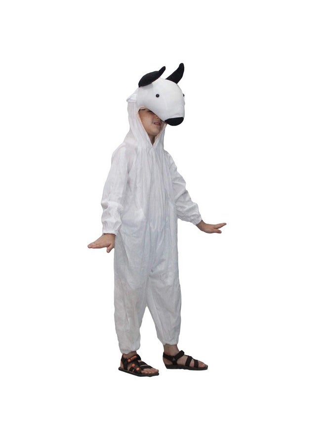 Kaku Fancy Dresses - Kaku Fancy Dresses Fleece Cow Farm Animal Costume For Kids - Black & White, 7-8 Years | Animal Fancy Dress For Boys & Girls - Image 1