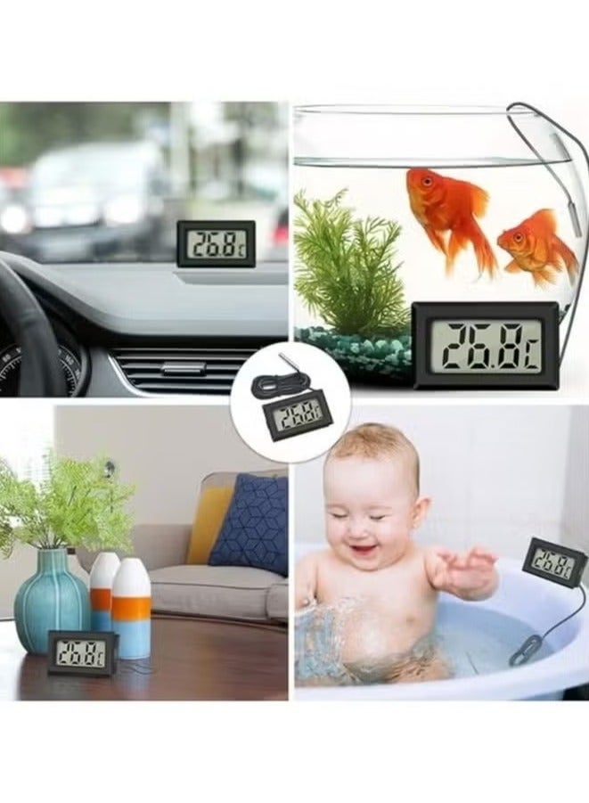 4 ميزان حرارة رقمي LCD صغير مع شاشة لمراقبة درجة حرارة المسبار لثلاجة حوض السمك والدفيئة والسيارة.(3m) - Image 3