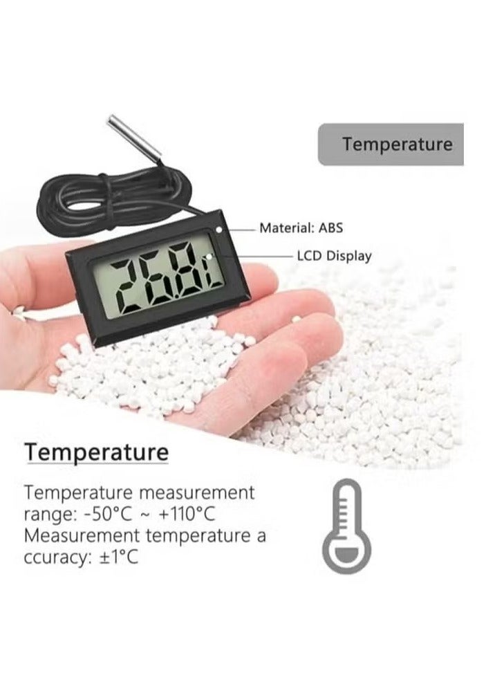 4 ميزان حرارة رقمي LCD صغير مع شاشة لمراقبة درجة حرارة المسبار لثلاجة حوض السمك والدفيئة والسيارة.(3m) - Image 4