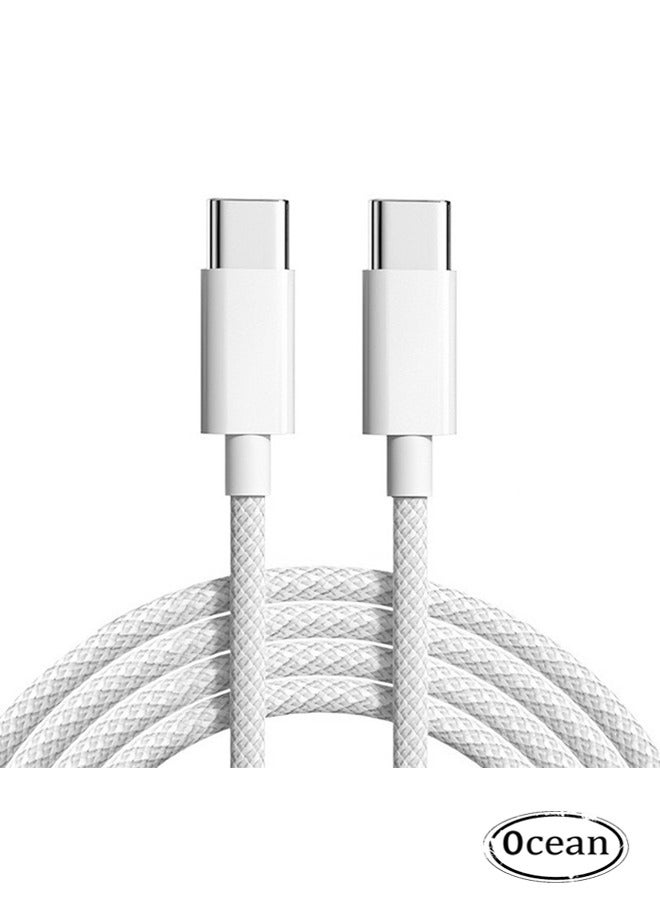 أوشن كابل الشاحن النسيجي الخاص بجهاز توصيل الطاقة 60 وات كابل الشحن السريع 60 وات خط الشحن السريع من النوع المزدوج C لأجهزة - Image 1