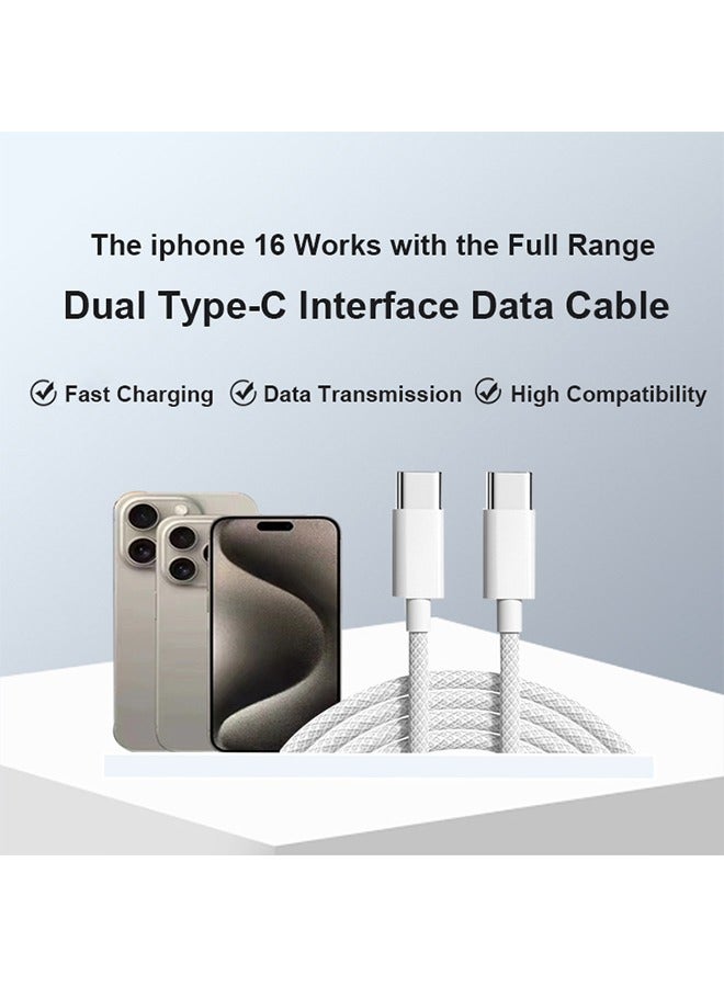 أوشن كابل الشاحن النسيجي الخاص بجهاز توصيل الطاقة 60 وات كابل الشحن السريع 60 وات خط الشحن السريع من النوع المزدوج C لأجهزة - Image 2