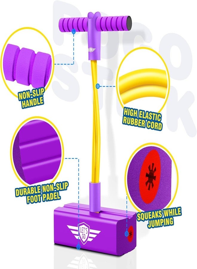 GOXIN Kids Crazy Pogo Jumper, Fun and Safe Pogo Stick for Toddlers, Durable Foam Bungee Jumping Stick with Squeaky Sounds, Improves Balance, Bouncing Toy for Ages 10 and Up, Holds up to 50Kg - Image 2