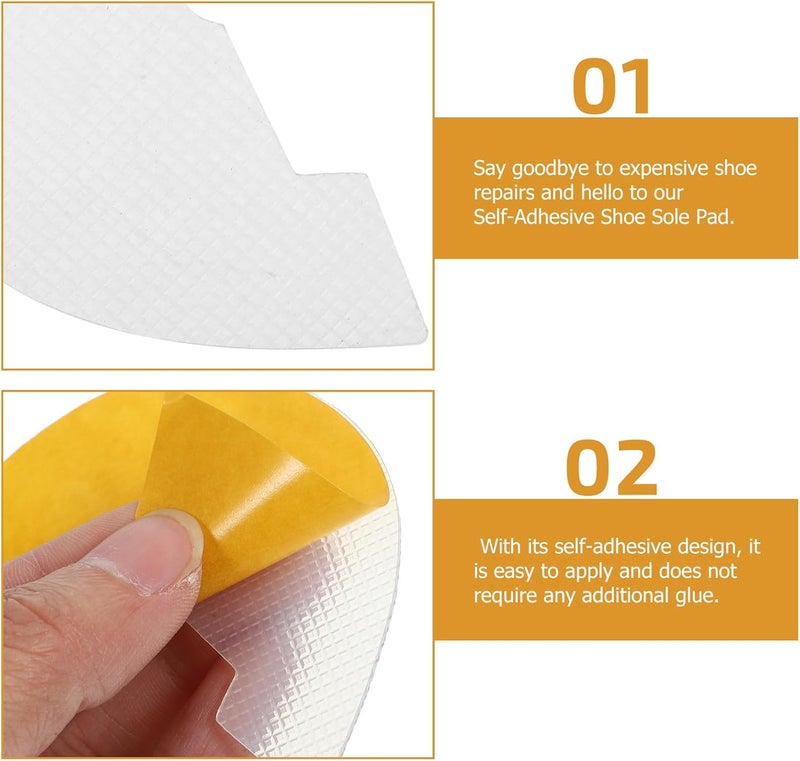 5 Pairs Self-Adhesive Shoe Repair Heel Pads Rubber Anti-Slip Sole Protectors Sturdy Heel Repair Kit for Basketball Shoes and Boots Size 44-45 - Image 5